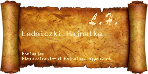 Ledniczki Hajnalka névjegykártya
